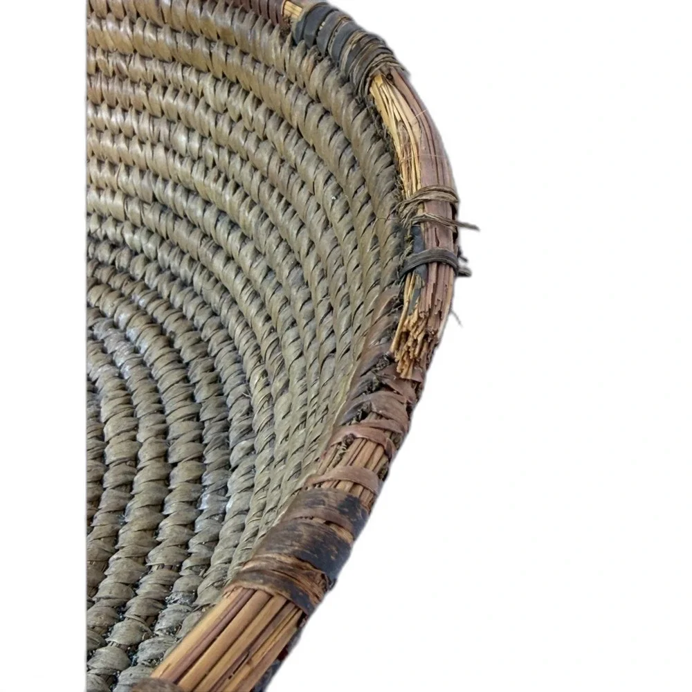 Antique Hand Crafted Woven Coil Wedding Basket 13